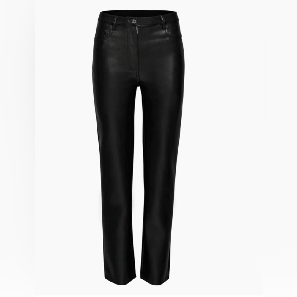 Wilfred Aritzia Black Faux Leather Ankle Pants